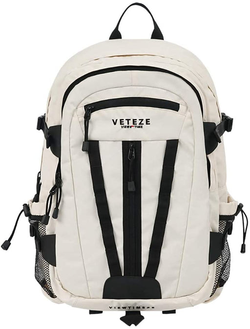 Veteze Multi Cross Casual Backpack | Practical 2 Styles Laptop Big Bag Unisex School Office Travel (Ivory)