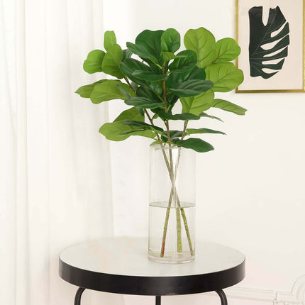 AliKopy 25" Green Artificial Fiddle Leaf Branches - Set of 2, Realisti