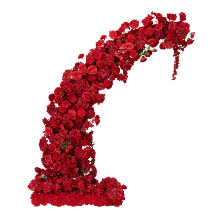 AliKopy Red Floral Backdrop for 6.5ft Wedding Arch – Foam-Backed Roses