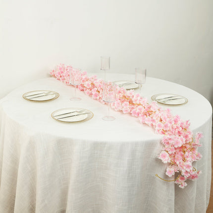 AliKopy 5 Pack Blush Cherry Blossom Garland - 6ft Silk Hanging Vines