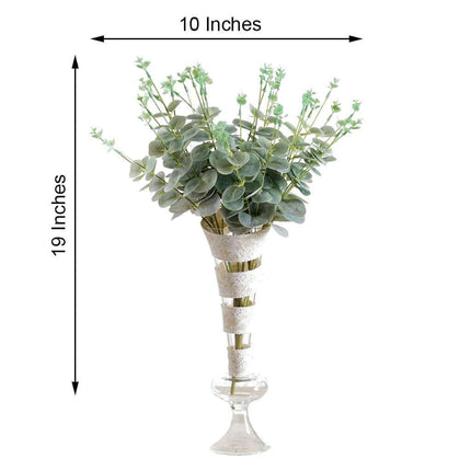 Très Elite 19" Frosted Green Artificial Eucalyptus Branches - Set of 2