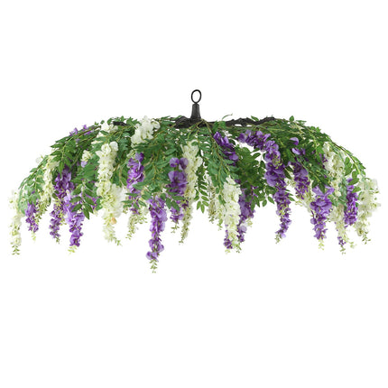 AliKopy 55" Cream Purple Silk Wisteria Vine Canopy with Interchangeabl
