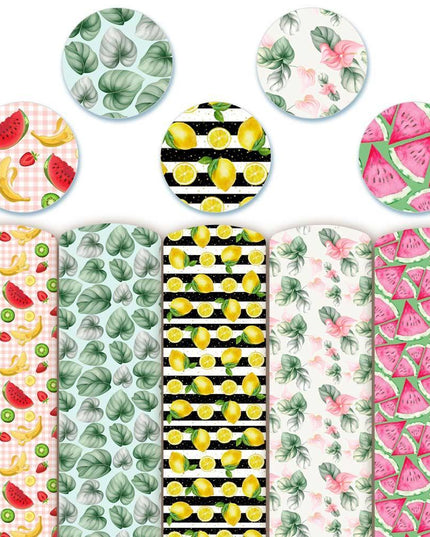 Lively Fruit-Themed Faux Leather - Craft with Flair and Grace