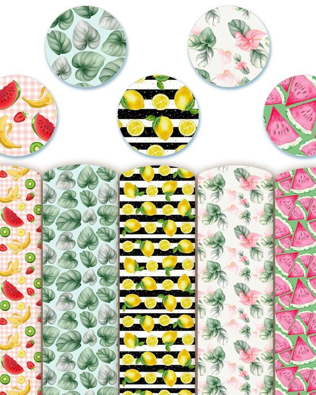 Lively Fruit-Themed Faux Leather - Craft with Flair and Grace