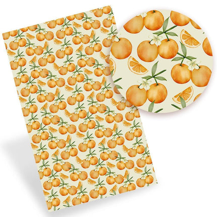 Lively Fruit-Themed Faux Leather - Craft with Flair and Grace