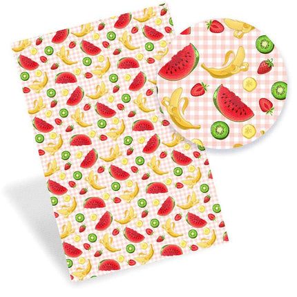 Lively Fruit-Themed Faux Leather - Craft with Flair and Grace