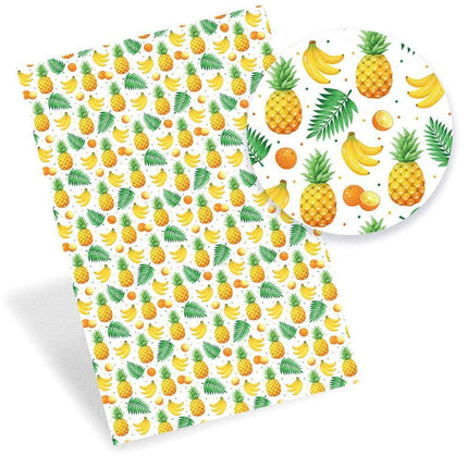 Lively Fruit-Themed Faux Leather - Craft with Flair and Grace