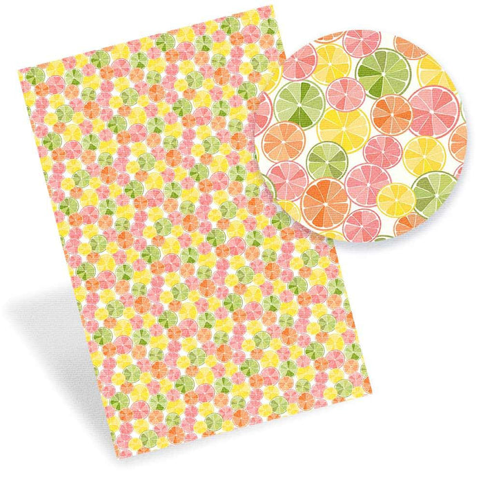 Vibrant Fruit Pattern Faux Leather Crafting Sheet - Perfect for DIY Crafting