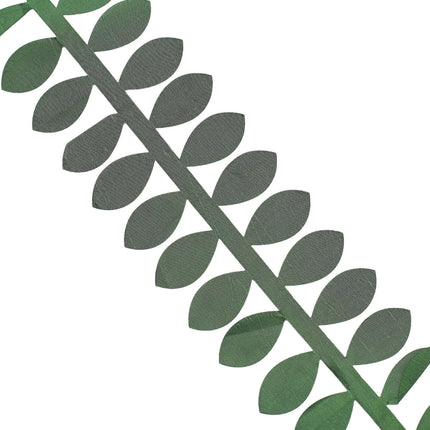 AliKopy Taffeta Ribbon Sash - 50ft Green with 4" Leaf Petal Design