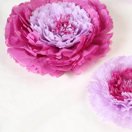 AliKopy Set of 6 Lavender Giant Carnation 3D Wall Decor - 12"-20