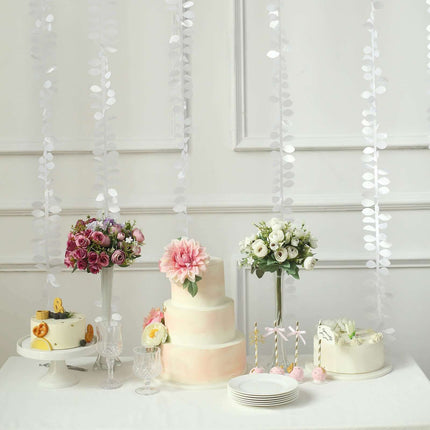 AliKopy Taffeta Ribbon Sash - 50ft White with 4" Leaf Petal Design