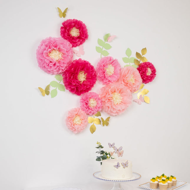 AliKopy Blush Pink Tissue Paper Flower Pom Poms Decor Kit - 21 Pieces,