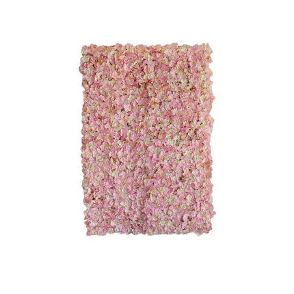AliKopy 11 Sq Ft Pink Cream UV Protected Hydrangea Wall Mat - 4 Panels