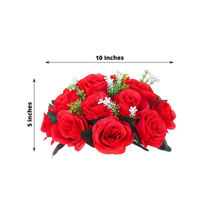 AliKopy 2 Pack Red Silk Rose Flower Balls - 10" Centerpieces, Realisti