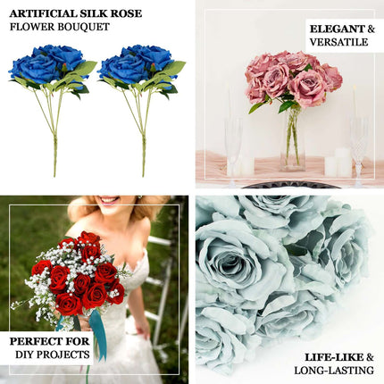 AliKopy 17" Red Premium Silk Jumbo Rose Bouquet - High Quality, Weddin