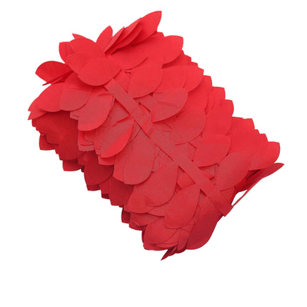 AliKopy Taffeta Ribbon Sash - 4" Leaf Petal Design, 50ft Length, Red