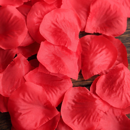 AliKopy 500-Pack Red Silk Rose Petals - Round Design, Table Decor