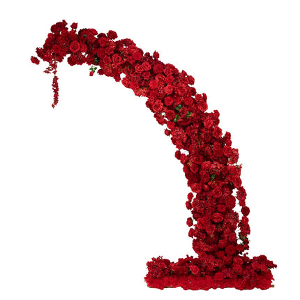 AliKopy Red Floral Backdrop for 8ft Wedding Arch – Foam-Backed Design