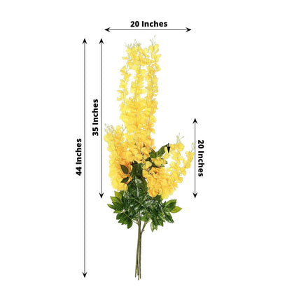AliKopy 5 Pack 44" Yellow Silk Wisteria Flower Garlands, Realistic Vin