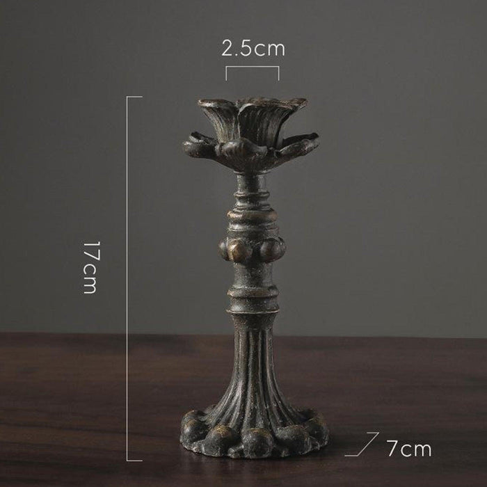 European Retro Gothic Candle Holders Set for Home Decor and Special Occasions