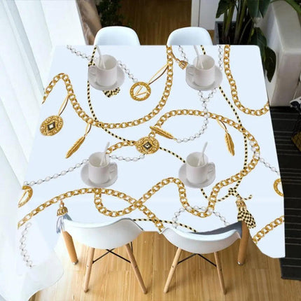 Elegant Vintage Waterproof Table Cover for Timeless Dining Atmosphere