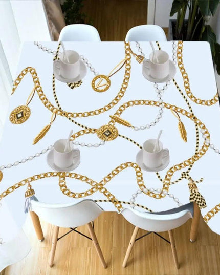 Elegant Vintage Waterproof Table Cover for Timeless Dining Atmosphere