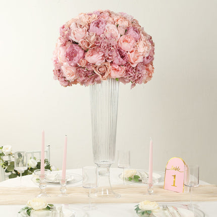 AliKopy Blush Silk Rose Wedding Centerpiece - 20" Artificial Flower Ba