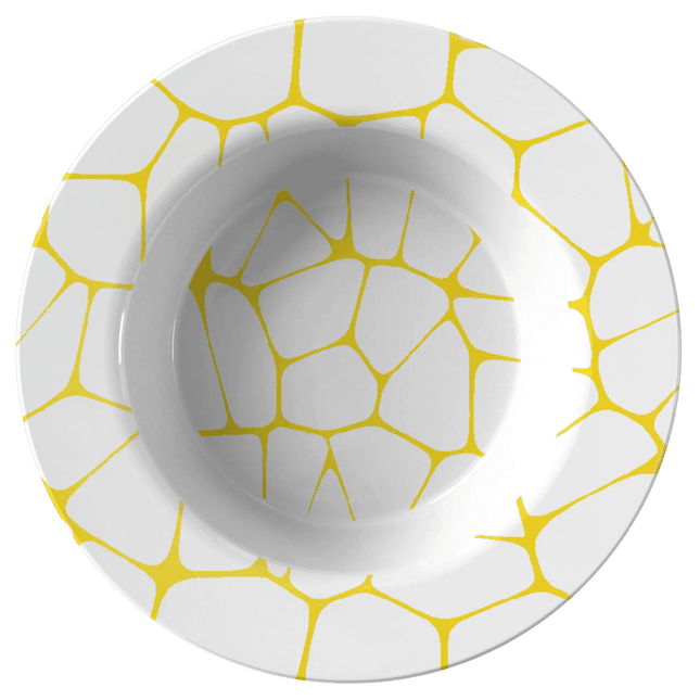 Artistic Microwave-Safe Polymer Bowl - 8.5' Vibrant Voronoi Design