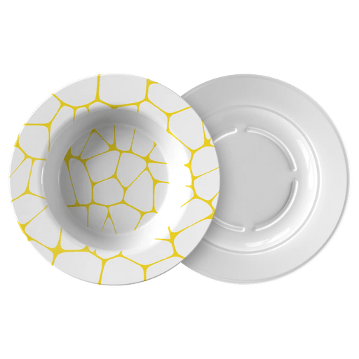 Vibrant Voronoi Microwave-Safe Polymer Bowl