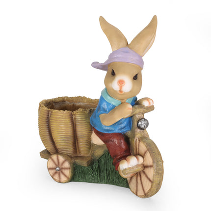 Room and Decor Mgo Rabbit Planter - Blue & Brown, Durable Magnesium Ox