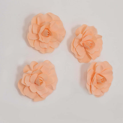 AliKopy 4 Pack 12" Blush Real Touch Foam Roses - Perfect for DIY Craft