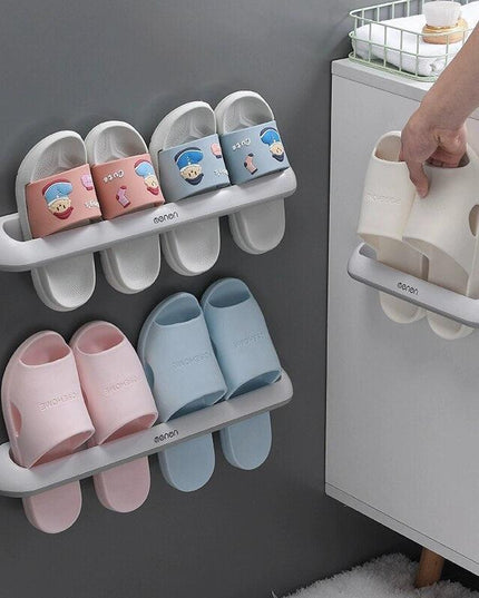 Versatile Wall-Mounted Storage Rack for Towels and Slippers