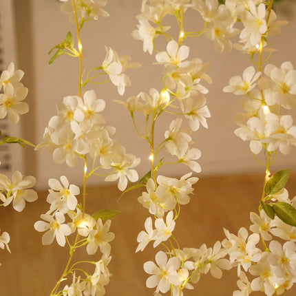 AliKopy 2-Pack Jasmine Silk Flower String Lights - Battery Operated, 6