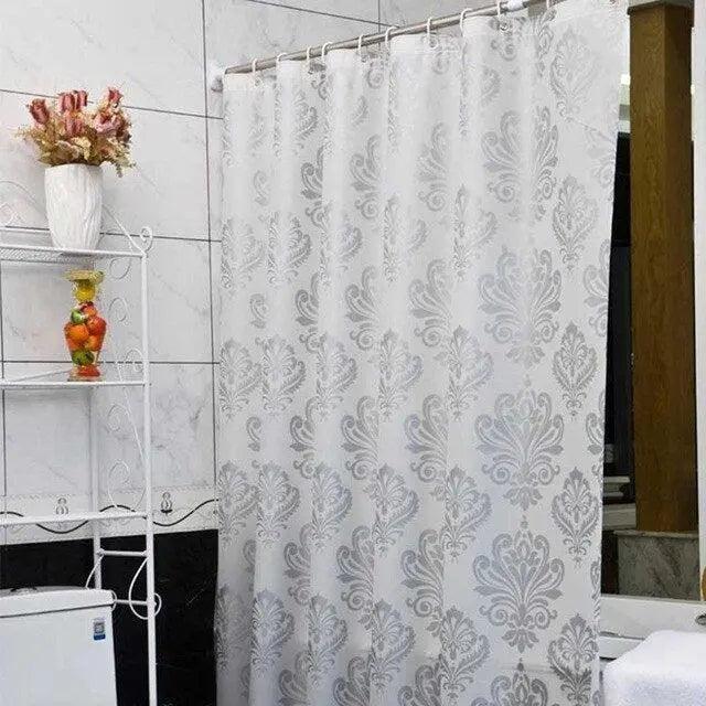 Chic Geometric Floral Waterproof Shower Curtain with Quick-Dry Technology