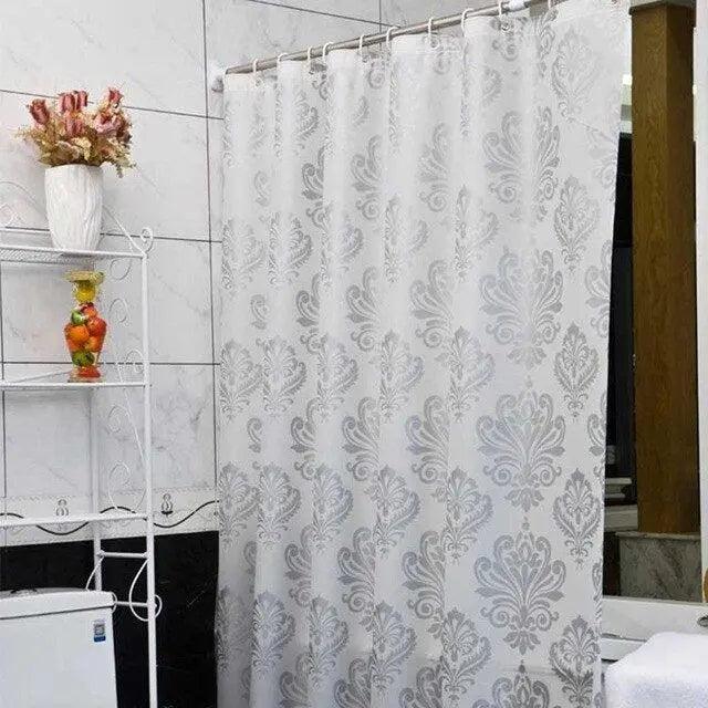 Geometric Flowers Shower Curtain with Advanced Water Repellent Technology