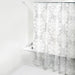 Geometric Flowers Bathroom Curtain with Waterproof Coating