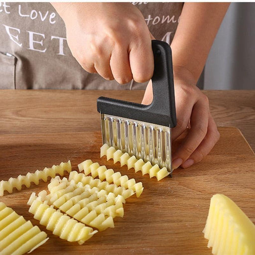 Wave-Cut Stainless Steel Vegetable Slicer with Comfort Grip | Premium Kitchen Tool