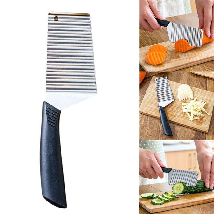 Wave-Cut Stainless Steel Vegetable Slicer - Ultimate Kitchen Companion