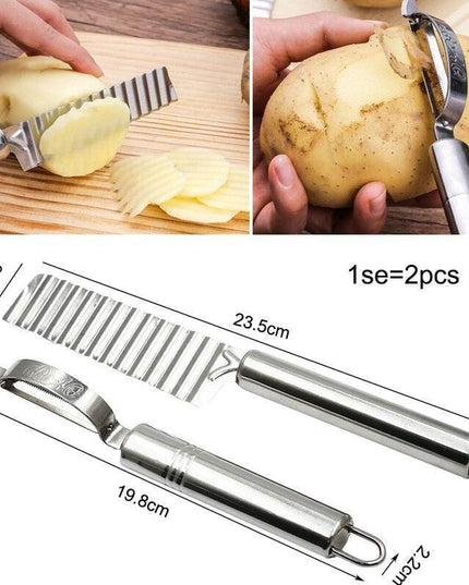 Stainless Steel Wave-Cut Vegetable Slicer - Your Essential Kitchen Tool