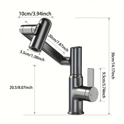 Rotatable Single-Hole Faucet with Temperature Display & Pull-O