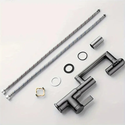Rotatable Single-Hole Faucet with Temperature Display & Pull-O