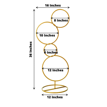 AliKopy 3ft Gold Metal Hoop Flower Stand - 4-Tier Wreath Centerpiece