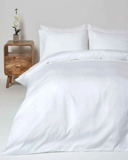 Luxury Cotton Satin Stripe Duvet Cover Set - Wheel Lux Hotel Collection