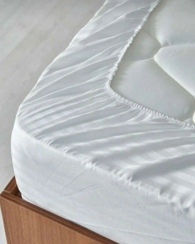 Luxury Cotton Satin Stripe Duvet Cover Set - Wheel Lux Hotel Collection