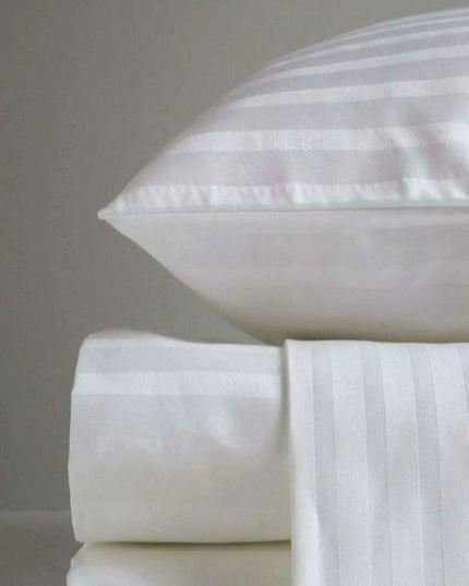 Luxury Cotton Satin Stripe Duvet Cover Set - Wheel Lux Hotel Collection