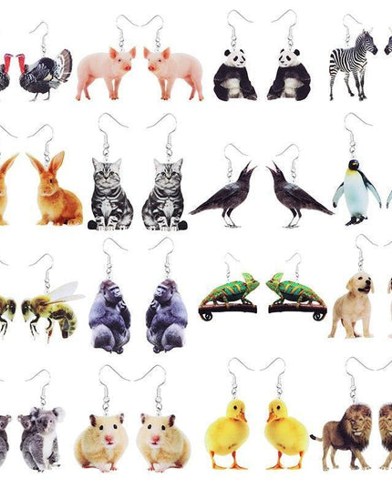 Charming Animal-Themed Acrylic Earrings for the Fashion-Forward Individual