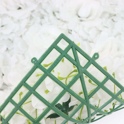 AliKopy 11 Sq Ft White 3D Silk Flower Wall Mat - 4 Panels, Realistic D
