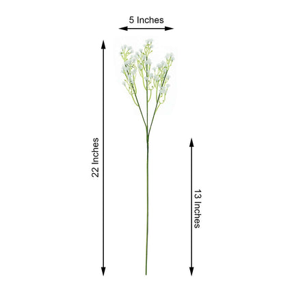 AliKopy 12 Stems 22" White Artificial Silk Babys Breath Flowers, Reali
