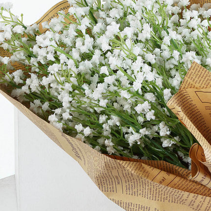 AliKopy 12 Stems 22" White Artificial Silk Babys Breath Flowers, Reali