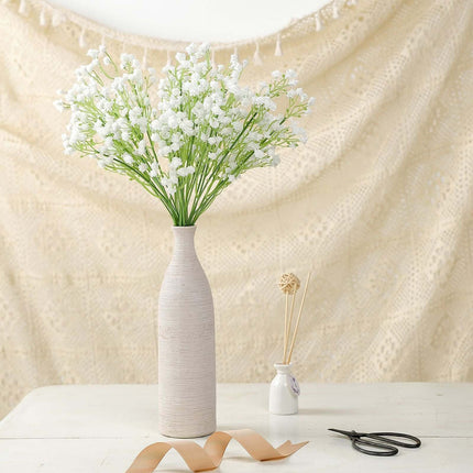 AliKopy 12 Stems 22" White Artificial Silk Babys Breath Flowers, Reali